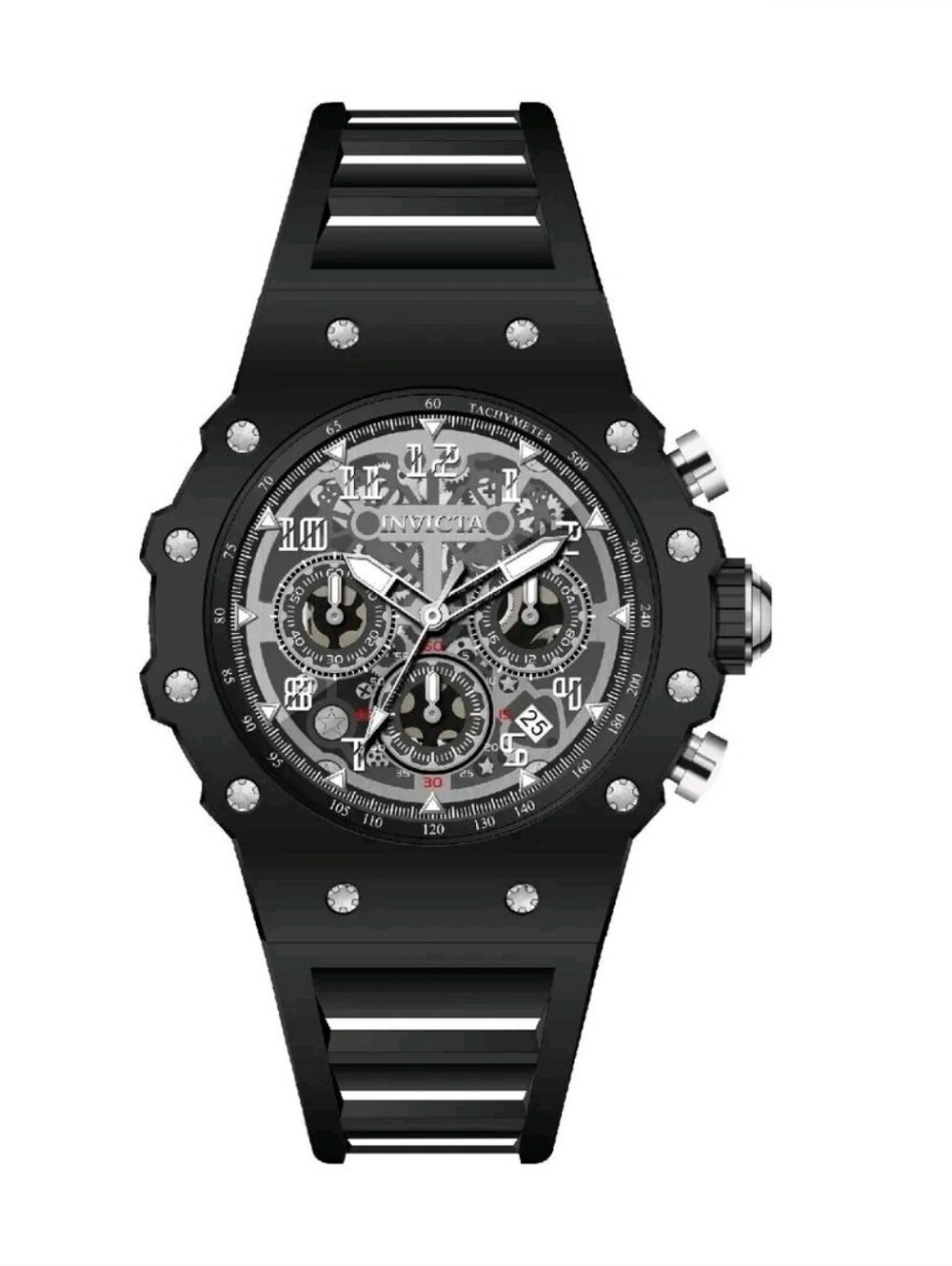 NEW Invicta 🏎 Racing Vaulthan Chronograph Black Skeleton 44mm Watch 69669